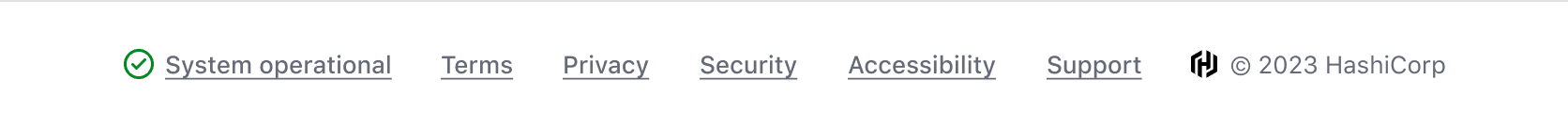 Example of the App Footer at a large screen size